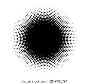 Abstract monochrome halftone pattern. Futuristic panel. Grunge dotted backdrop with circles, dots, point. Design element for web banners, posters, cards, wallpapers, sites. Black and white color