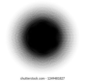 Abstract monochrome halftone pattern. Futuristic panel. Grunge dotted backdrop with circles, dots, point. Design element for web banners, posters, cards, wallpapers, sites. Black and white color