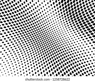 Abstract monochrome halftone pattern. Futuristic panel. Grunge dotted backdrop with circles, dots, point. Design element for web banners, posters, cards, wallpapers, sites. Black and white color