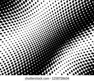 Abstract monochrome halftone pattern. Futuristic panel. Grunge dotted backdrop with circles, dots, point. Design element for web banners, posters, cards, wallpapers, sites. Black and white color