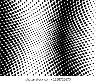 Abstract monochrome halftone pattern. Futuristic panel. Grunge dotted backdrop with circles, dots, point. Design element for web banners, posters, cards, wallpapers, sites. Black and white color