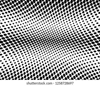 Abstract monochrome halftone pattern. Futuristic panel. Grunge dotted backdrop with circles, dots, point. Design element for web banners, posters, cards, wallpapers, sites. Black and white color