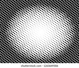 Abstract monochrome halftone pattern. Futuristic panel. Grunge dotted backdrop with circles, dots, point. Design element for web banners, posters, cards, wallpapers, sites. Black and white color