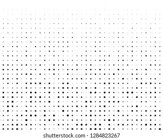 Abstract monochrome halftone pattern. Futuristic panel. Grunge dotted backdrop with circles, dots, point. Design element for web banners, posters, cards, wallpapers, sites. Black and white color
