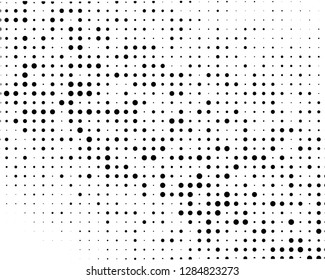 Abstract monochrome halftone pattern. Futuristic panel. Grunge dotted backdrop with circles, dots, point. Design element for web banners, posters, cards, wallpapers, sites. Black and white color