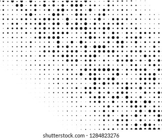 Abstract monochrome halftone pattern. Futuristic panel. Grunge dotted backdrop with circles, dots, point. Design element for web banners, posters, cards, wallpapers, sites. Black and white color