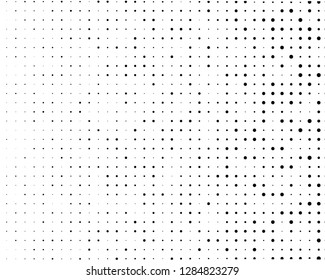 Abstract monochrome halftone pattern. Futuristic panel. Grunge dotted backdrop with circles, dots, point. Design element for web banners, posters, cards, wallpapers, sites. Black and white color
