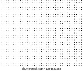 Abstract monochrome halftone pattern. Futuristic panel. Grunge dotted backdrop with circles, dots, point. Design element for web banners, posters, cards, wallpapers, sites. Black and white color