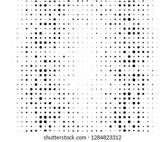 Abstract monochrome halftone pattern. Futuristic panel. Grunge dotted backdrop with circles, dots, point. Design element for web banners, posters, cards, wallpapers, sites. Black and white color