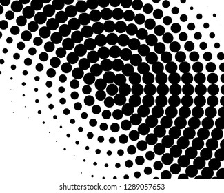 Abstract monochrome halftone pattern. Futuristic panel. Grunge dotted backdrop with circles, dots, point. Design element for web banners, posters, cards, wallpapers, sites. Black and white color
