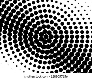 Abstract monochrome halftone pattern. Futuristic panel. Grunge dotted backdrop with circles, dots, point. Design element for web banners, posters, cards, wallpapers, sites. Black and white color