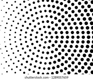 Abstract monochrome halftone pattern. Futuristic panel. Grunge dotted backdrop with circles, dots, point. Design element for web banners, posters, cards, wallpapers, sites. Black and white color