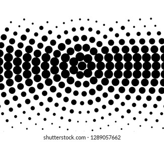 Abstract monochrome halftone pattern. Futuristic panel. Grunge dotted backdrop with circles, dots, point. Design element for web banners, posters, cards, wallpapers, sites. Black and white color