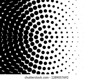 Abstract monochrome halftone pattern. Futuristic panel. Grunge dotted backdrop with circles, dots, point. Design element for web banners, posters, cards, wallpapers, sites. Black and white color