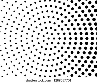 Abstract monochrome halftone pattern. Futuristic panel. Grunge dotted backdrop with circles, dots, point. Design element for web banners, posters, cards, wallpapers, sites. Black and white color