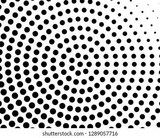Abstract monochrome halftone pattern. Futuristic panel. Grunge dotted backdrop with circles, dots, point. Design element for web banners, posters, cards, wallpapers, sites. Black and white color