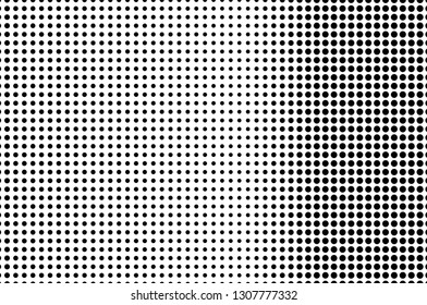 Abstract monochrome halftone pattern. Futuristic panel. Grunge dotted backdrop with circles, dots, point. Design element for web banners, posters, cards, wallpapers, sites. Black and white color