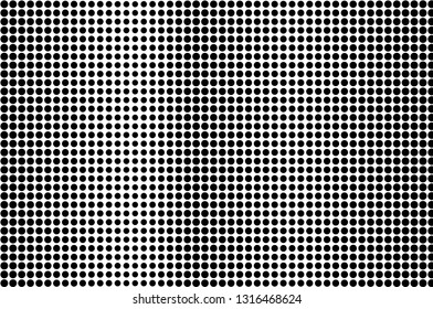 Abstract monochrome halftone pattern. Futuristic panel. Grunge dotted backdrop with circles, dots, point. Design element for web banners, posters, cards, wallpapers, sites. Black and white color