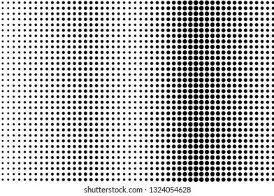 Abstract monochrome halftone pattern. Futuristic panel. Grunge dotted backdrop with circles, dots, point. Design element for web banners, posters, cards, wallpapers, sites. Black and white color