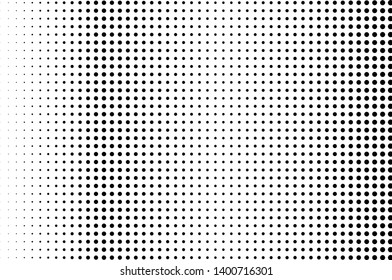 Abstract monochrome halftone pattern. Futuristic panel. Grunge dotted backdrop with circles, dots, point. Design element for web banners, posters, cards, wallpapers, sites. Black and white color