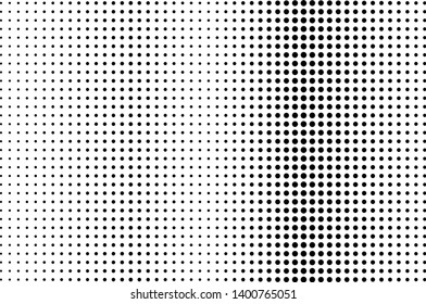 Abstract monochrome halftone pattern. Futuristic panel. Grunge dotted backdrop with circles, dots, point. Design element for web banners, posters, cards, wallpapers, sites. Black and white color