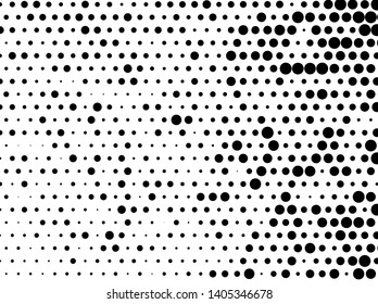 Abstract monochrome halftone pattern. Futuristic panel. Grunge dotted backdrop with circles, dots, point. Design element for web banners, posters, cards, wallpapers, sites. Black and white color