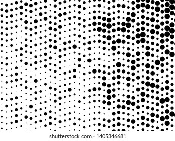 Abstract monochrome halftone pattern. Futuristic panel. Grunge dotted backdrop with circles, dots, point. Design element for web banners, posters, cards, wallpapers, sites. Black and white color