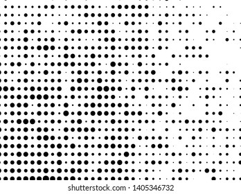 Abstract monochrome halftone pattern. Futuristic panel. Grunge dotted backdrop with circles, dots, point. Design element for web banners, posters, cards, wallpapers, sites. Black and white color