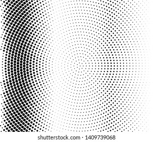 Abstract monochrome halftone pattern. Futuristic panel. Grunge dotted backdrop with circles, dots, point. Design element for web banners, posters, cards, wallpapers, sites. Black and white color