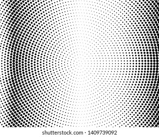 Abstract monochrome halftone pattern. Futuristic panel. Grunge dotted backdrop with circles, dots, point. Design element for web banners, posters, cards, wallpapers, sites. Black and white color