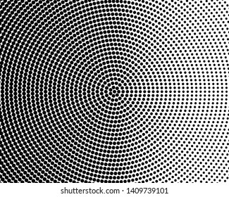 Abstract monochrome halftone pattern. Futuristic panel. Grunge dotted backdrop with circles, dots, point. Design element for web banners, posters, cards, wallpapers, sites. Black and white color