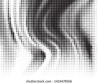 Abstract monochrome halftone pattern. Futuristic panel. Grunge dotted backdrop with circles, dots, point. Design element for web banners, posters, cards, wallpapers, sites. Black and white color