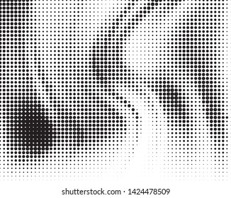 Abstract monochrome halftone pattern. Futuristic panel. Grunge dotted backdrop with circles, dots, point. Design element for web banners, posters, cards, wallpapers, sites. Black and white color