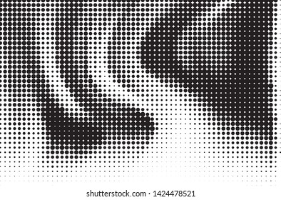 Abstract monochrome halftone pattern. Futuristic panel. Grunge dotted backdrop with circles, dots, point. Design element for web banners, posters, cards, wallpapers, sites. Black and white color