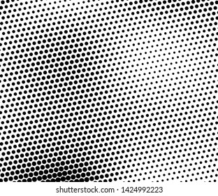 Abstract monochrome halftone pattern. Futuristic panel. Grunge dotted backdrop with circles, dots, point. Design element for web banners, posters, cards, wallpapers, sites. Black and white color