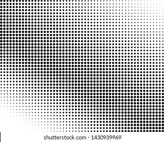 Abstract monochrome halftone pattern. Futuristic panel. Grunge dotted backdrop with circles, dots, point. Design element for web banners, posters, cards, wallpapers, sites. Black and white color