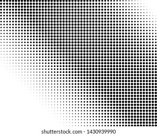 Abstract monochrome halftone pattern. Futuristic panel. Grunge dotted backdrop with circles, dots, point. Design element for web banners, posters, cards, wallpapers, sites. Black and white color