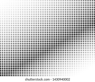 Abstract monochrome halftone pattern. Futuristic panel. Grunge dotted backdrop with circles, dots, point. Design element for web banners, posters, cards, wallpapers, sites. Black and white color