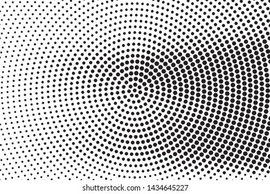 Abstract monochrome halftone pattern. Futuristic panel. Grunge dotted backdrop with circles, dots, point. Design element for web banners, posters, cards, wallpapers, sites. Black and white color