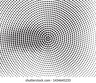 Abstract monochrome halftone pattern. Futuristic panel. Grunge dotted backdrop with circles, dots, point. Design element for web banners, posters, cards, wallpapers, sites. Black and white color