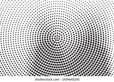 Abstract monochrome halftone pattern. Futuristic panel. Grunge dotted backdrop with circles, dots, point. Design element for web banners, posters, cards, wallpapers, sites. Black and white color