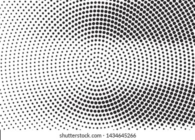 Abstract monochrome halftone pattern. Futuristic panel. Grunge dotted backdrop with circles, dots, point. Design element for web banners, posters, cards, wallpapers, sites. Black and white color