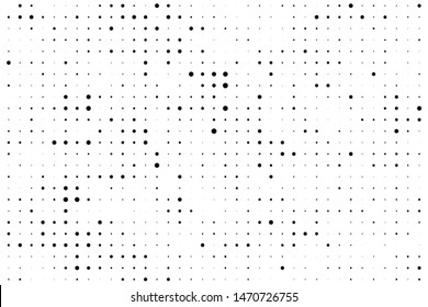 Abstract monochrome halftone pattern. Futuristic panel. Grunge dotted backdrop with circles, dots, point. Design element for web banners, posters, cards, wallpapers, sites. Black and white color
