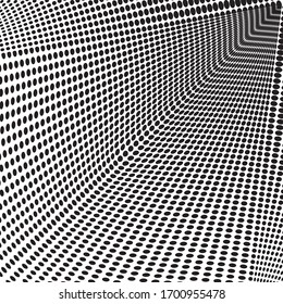 Abstract monochrome halftone pattern. Futuristic panel. Grunge dotted backdrop with circles, dots, point. Design element for web banners, posters, cards, wallpapers, sites. Black and white color