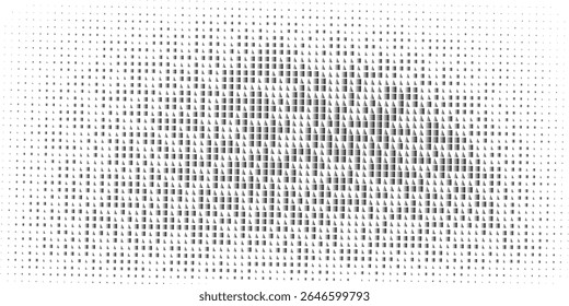 Padrão de meio-tom monocromático abstrato. Painel futurista. Fundo pontilhado de grunge com círculos, pontos, ponto. Elemento de design para banners da web, cartazes, cartões, papéis de parede, sites. 