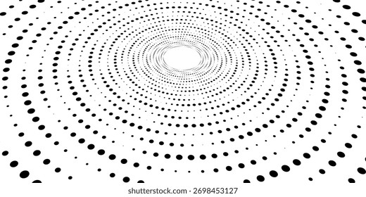 abstrato monocromático padrão de meio-tom. painel futurista. grunge pontilhado fundo com círculos, pontos, ponto. elemento design para banners web, eps 10