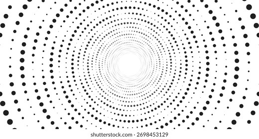 abstrato monocromático padrão de meio-tom. painel futurista. grunge pontilhado fundo com círculos, pontos, ponto. elemento design para banners web, eps 10