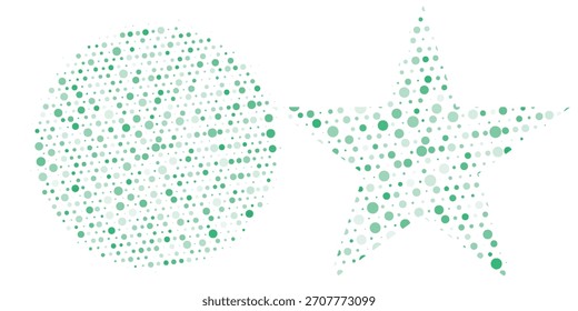 Padrão de meio-tom monocromático abstrato. Painel futurista. Fundo pontilhado de grunge com círculos, pontos, ponto. Elemento de design para banners da web, cartazes, cartões, papéis de parede, sites. cor branca e verde.