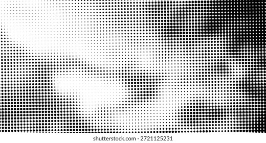 Abstractas patrón de semitono monocromo. Panel futurista. Grunge fondo punteado con círculos, puntos, punto. Elemento de diseño para Anuncios de Web, carteles, tarjetas, Fondos de pantalla, sitios. Color blanco y negro
