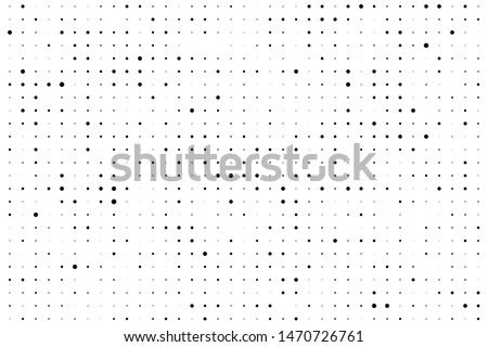 Abstract monochrome halftone pattern. Futuristic panel. Grunge dotted backdrop with circles, dots, point. Design element for web banners, posters, cards, wallpapers, sites. Black and white color
